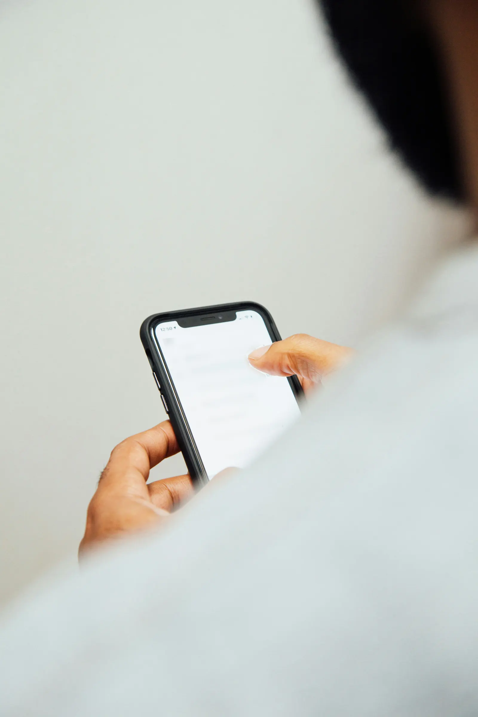 The broker replying from their phone