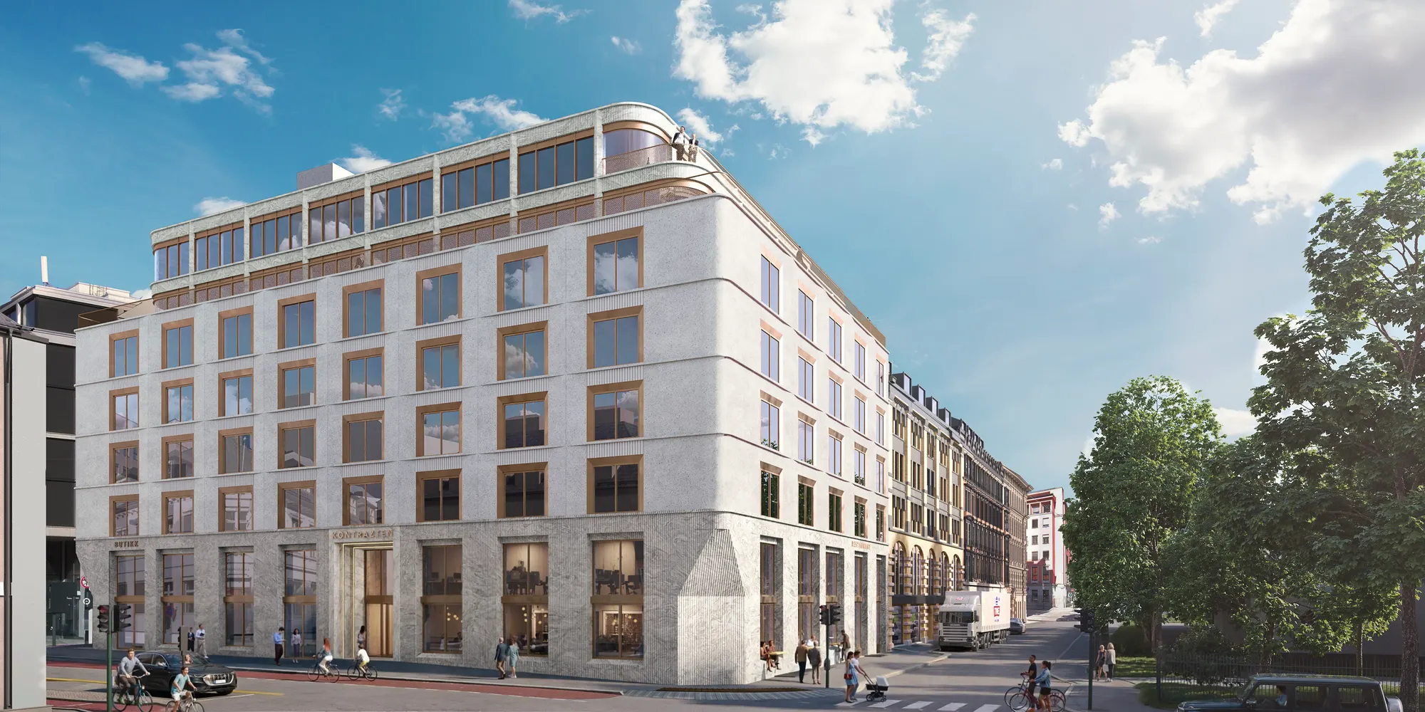 Exterior render of an unbuilt housing development
